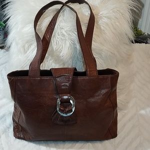Vintage Brown Leather Purse M London Large Shoulde